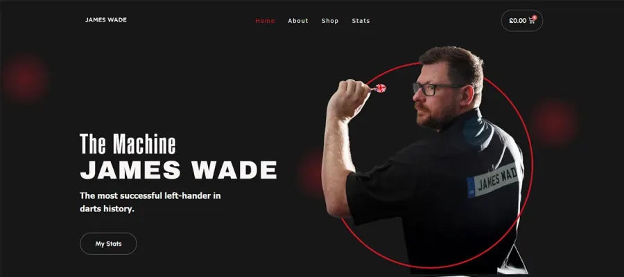 James Wade website, built by Purple Imp