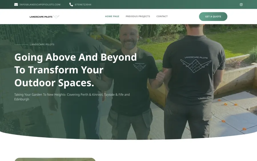 Landscape Pilots website, built by Purple Imp