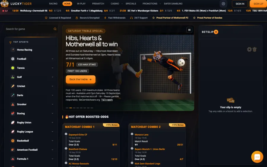 Lucky Tiger website, built by Purple Imp