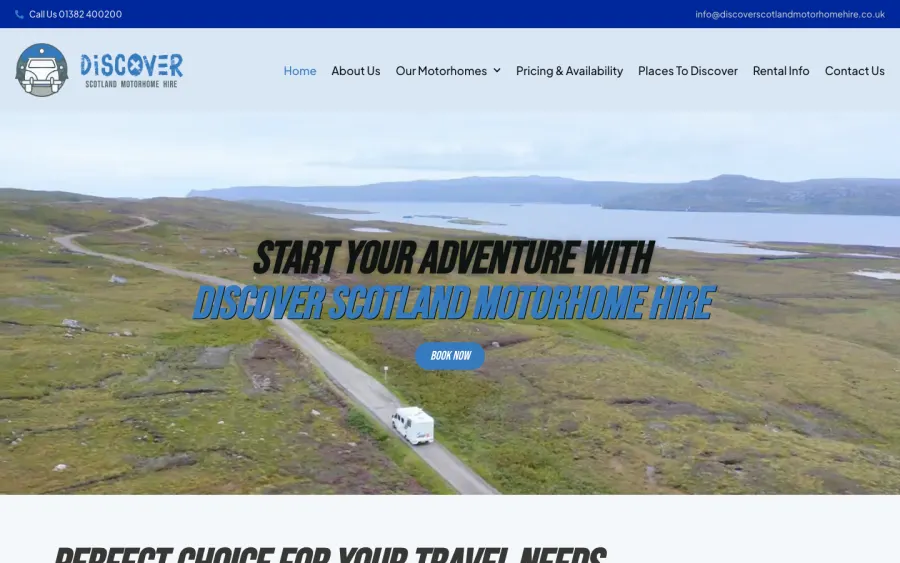 Discover Scotland Motorhome Hire website, built by Purple Imp