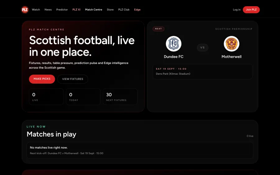 PLZ website, built by Purple Imp